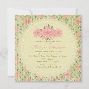 Vintage Poinsettia Winter Bridal Shower Invitation