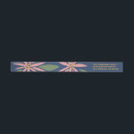 Vintage Poinsettias Christmas Navy Blue Pink Wrap Around Label<br><div class="desc">Festive Christmas navy blue,  pink,  olive green with touch of yellow gold with vintage inspired poinsettias; skinny wraparound return address labels.</div>