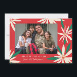 Vintage Poinsettias Christmas Photo Holiday Card<br><div class="desc">Customize with your greeting or message for the holiday season. Original frame by Becky Nimoy. Add a photo on the back or a message.  Pattern can be removed if desired</div>
