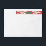 Vintage Poinsettias Christmas Wrap Around Label<br><div class="desc">Festive Christmas red green and ivory with vintage inspired poinsettias; skinny wraparound return address labels.</div>