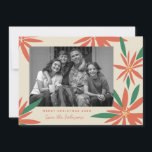 Vintage Poinsettias Ivory Christmas Photo Holiday Card<br><div class="desc">Customize with your greeting or message for the holiday season. Original frame by Becky Nimoy. Add a photo on the back or a message.  Pattern can be removed if desired</div>