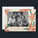 Vintage Poinsettias Ivory Christmas Photo Holiday Card<br><div class="desc">Customize with your greeting or message for the holiday season. Original frame by Becky Nimoy. Add a photo on the back or a message.  Pattern can be removed if desired</div>