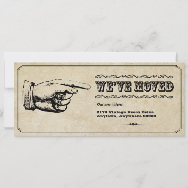 Vintage Pointer Moving Announcement (Front)