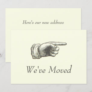 Vintage Pointing Hand Moving Announcement