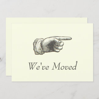 Vintage Pointing Hand Moving Announcement 