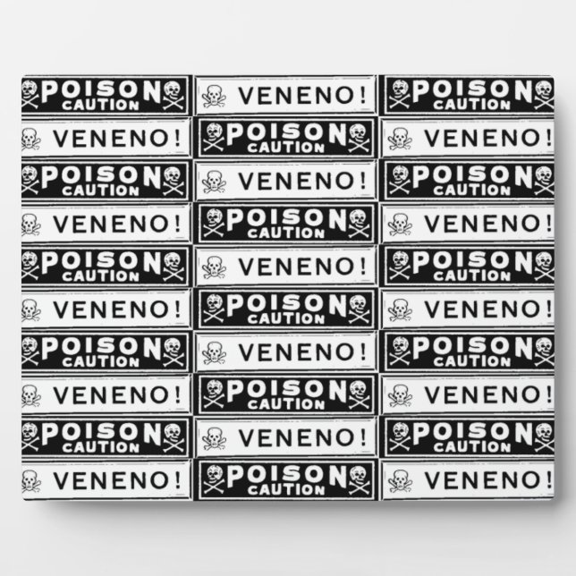 Vintage Poison Labels Plaque (Front)