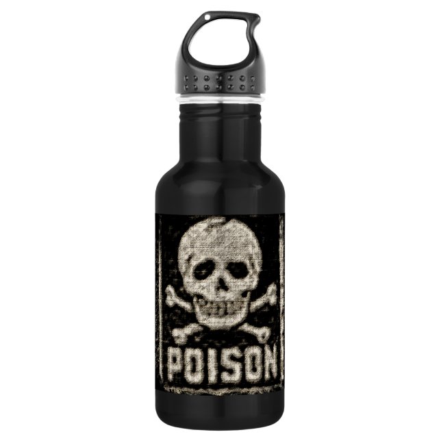 Vintage poison skull 532 ml water bottle (Front)