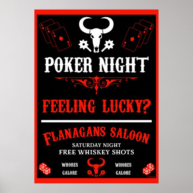 Vintage Poker Night Poster (Front)