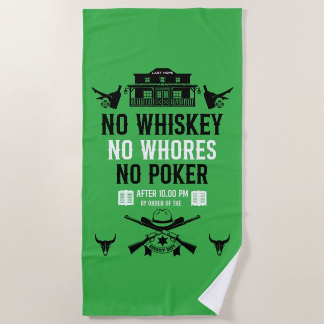 Vintage Poker Player  Beach Towel (Front)