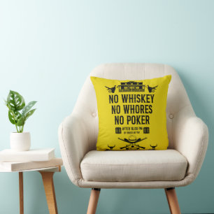 Vintage Poker Player Throw Pillow