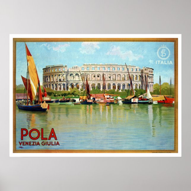 Vintage Pola Pula roman theatre Italian travel Poster (Front)