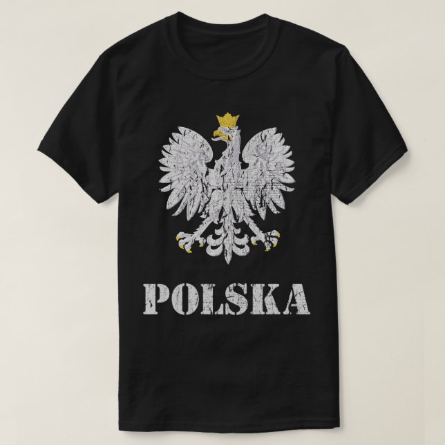 Vintage Poland Polish Eagle Flag T-Shirt (Design Front)