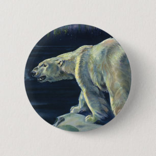 Vintage Polar Bear, Arctic Marine Life Animals 2 Inch Round Button