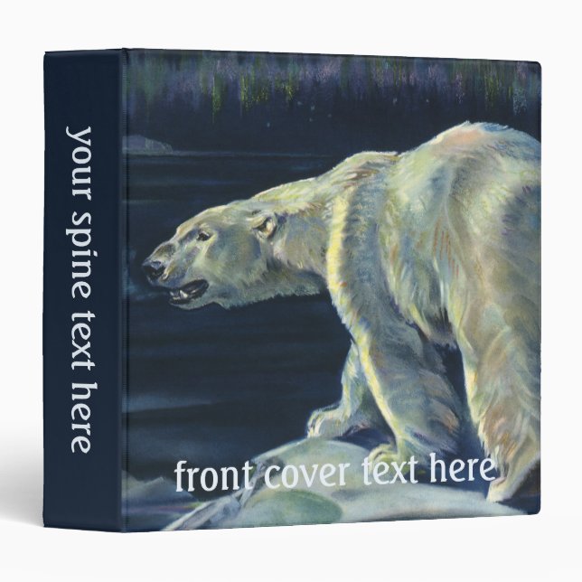 Vintage Polar Bear, Arctic Marine Life Animals Binder (Front/Spine)