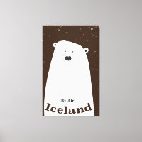 Vintage Polar Bear Iceland travel poster
