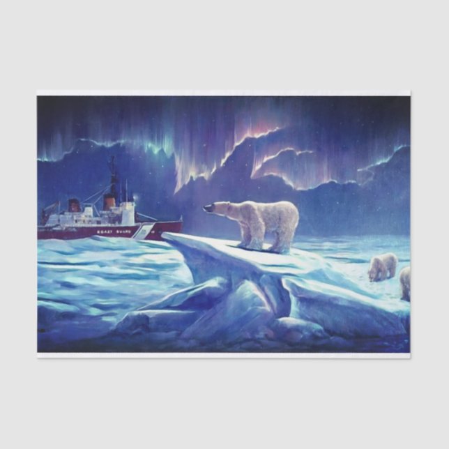 Vintage Polar Bear Tissue Paper (Front)