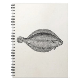 Vintage Pole Flounder Fish Personalized Template Notebook