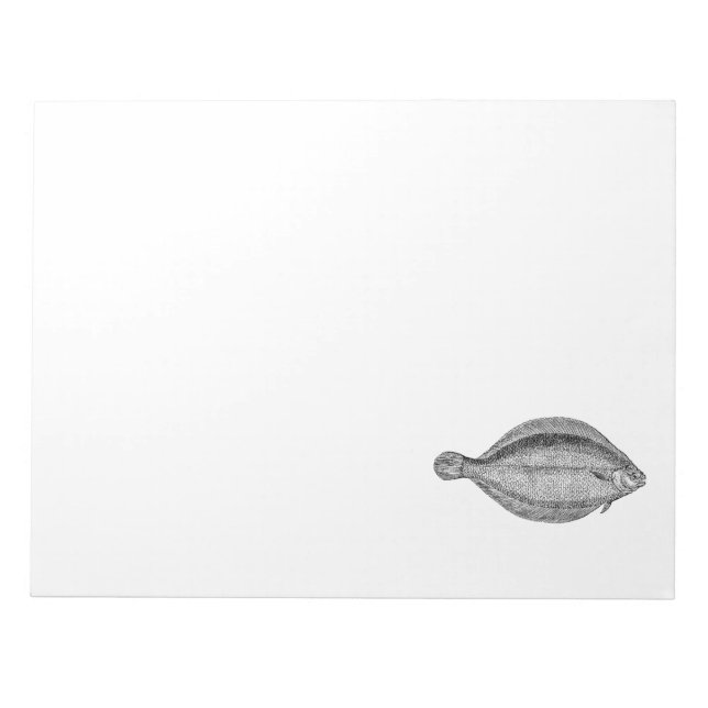 Vintage Pole Flounder Fish Personalized Template Notepad (Front)