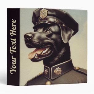 Vintage Police Dog Painting Binder