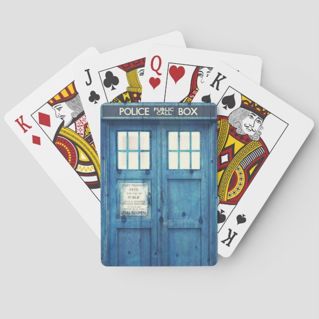 Vintage Police phone Public Call Box Playing Cards (Back)
