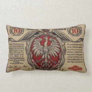 Vintage Polish Banknote MoJo Throw Pillow Lumbar 1