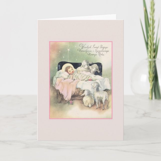 Vintage Polish Christmas and New Year Card (Front)