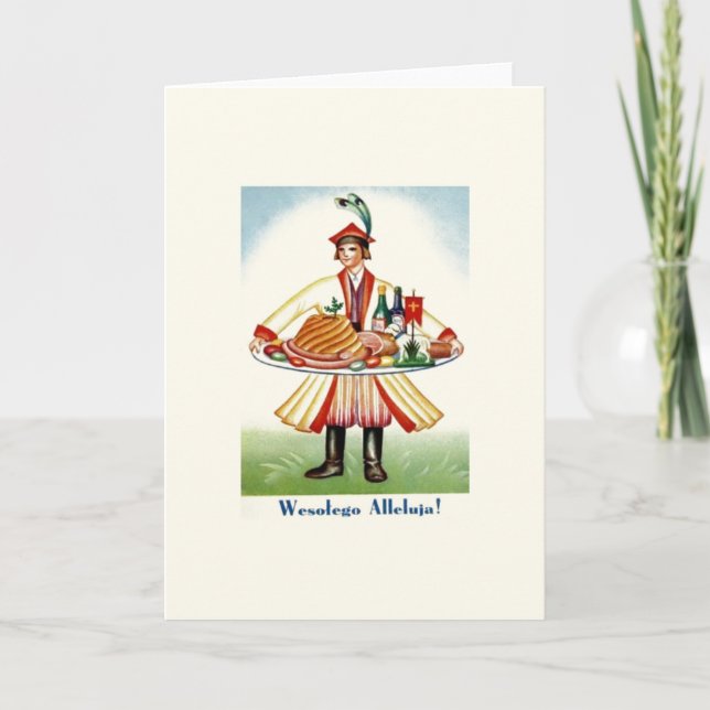 Vintage Polish Easter Greeting Card (Front)