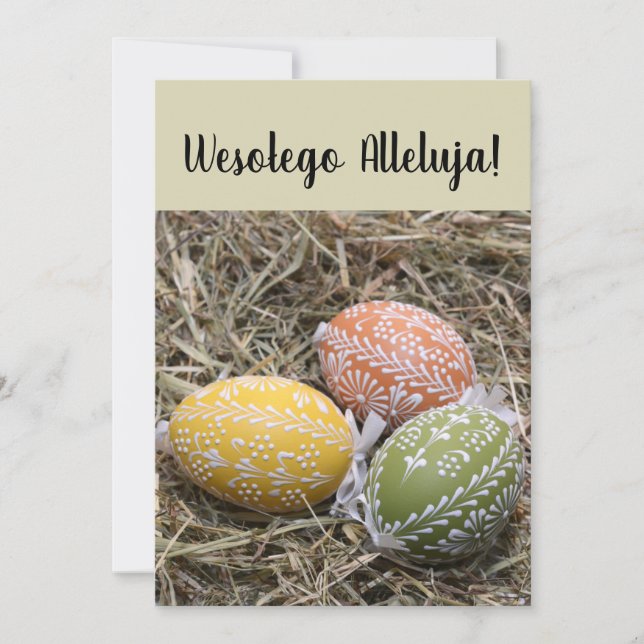 Vintage Polish Easter Greetings Wesolych Swiat  Invitation (Front)