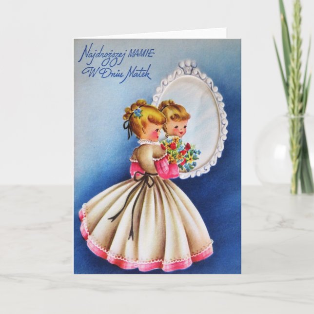 Vintage Polish Mother's Day Card (Front)