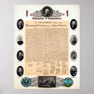Vintage Political Founding Fathers and Declaration Poster
