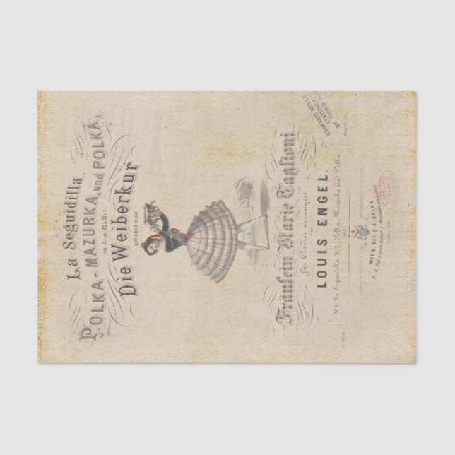 Vintage Polka Dancer Tissue Paper (Front)