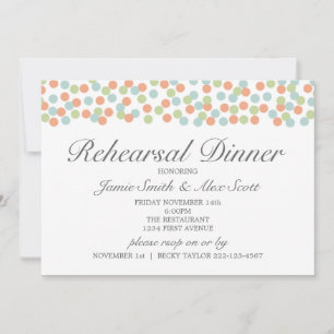Vintage Polka Dot Rehearsal Dinner Invitation