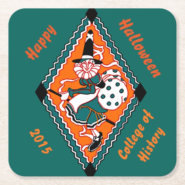 Vintage Polka Dot Witch | Cardboard Coasters (Front)
