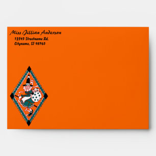 Vintage Polka Dot Witch   Custom 5x7 Envelope