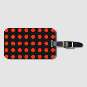 Vintage Polka Dots Black Red Colour Retro Classica Luggage Tag