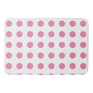 Vintage Polka Dots Pink White Colour Retro Classic Bath Mat