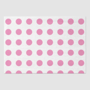 Vintage Polka Dots Pink White Colour Retro Classic Tissue Paper