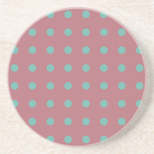 Vintage Polka Dots Rose Gold Colour Retro Classica Coaster