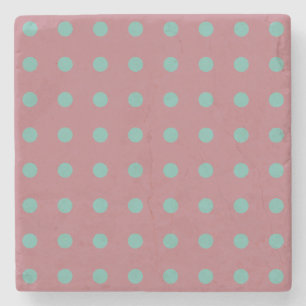Vintage Polka Dots Rose Gold Colour Retro Classica Stone Coaster