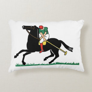 Vintage Polo Player on Pony Accent Pillow
