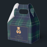 Vintage Polo Teddy Bear Baby Shower Favor Boxes<br><div class="desc">Bring timeless charm to your baby shower celebration with this Vintage Polo Teddy Bear Baby Shower Favor Boxes — a design inspired by classic style and cozy, preppy elegance. This design features a dapper teddy bear, surrounded by blue, green, and gold accents that evoke a sense of vintage sophistication. Complete...</div>