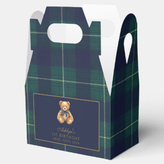 Vintage Polo Teddy Bear Birthday Party Favour Boxe Favor Box