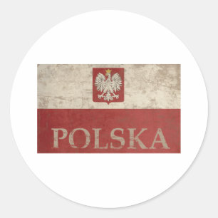 Vintage Polska Classic Round Sticker