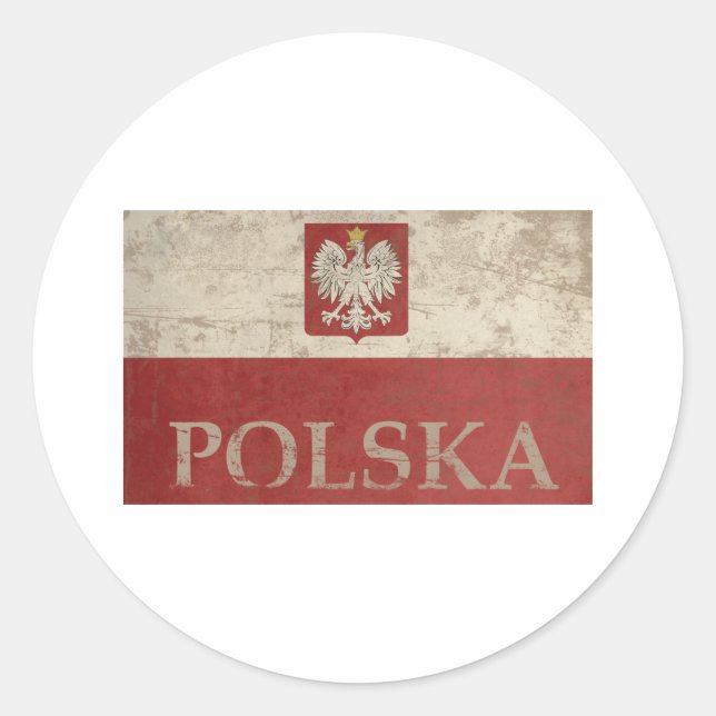 Vintage Polska Classic Round Sticker (Front)