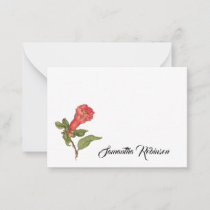 Vintage pomegranate flower blooming illustration  card