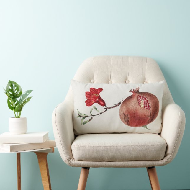 Vintage pomegranate lumbar pillow (Chair)
