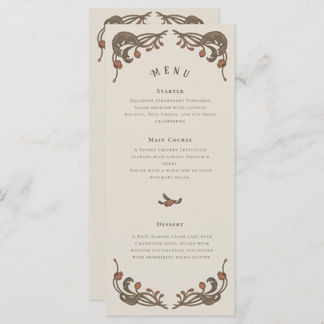 Vintage Pomegranate Menu (Front/Back)