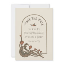 Vintage Pomegranate Save the Date card
