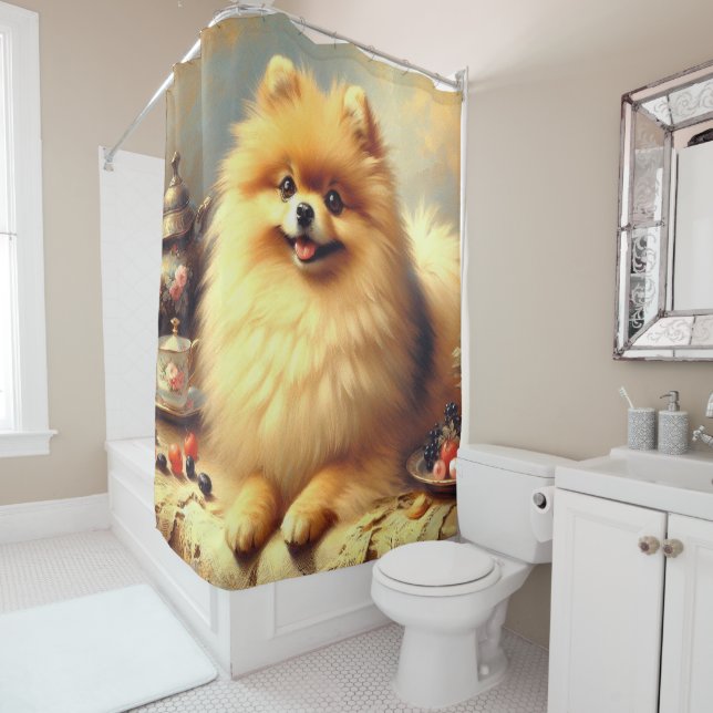 Vintage Pomeranian Dog Painting (In Situ)