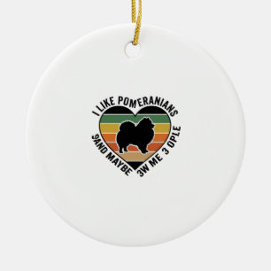 Vintage Pomeranian Heart Quote Dog Lover Shirt Des Ceramic Ornament